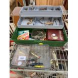 AN ASSORTMENT OF FISHING TACKLE TO INCLUDE LURES AND FLIES ETC