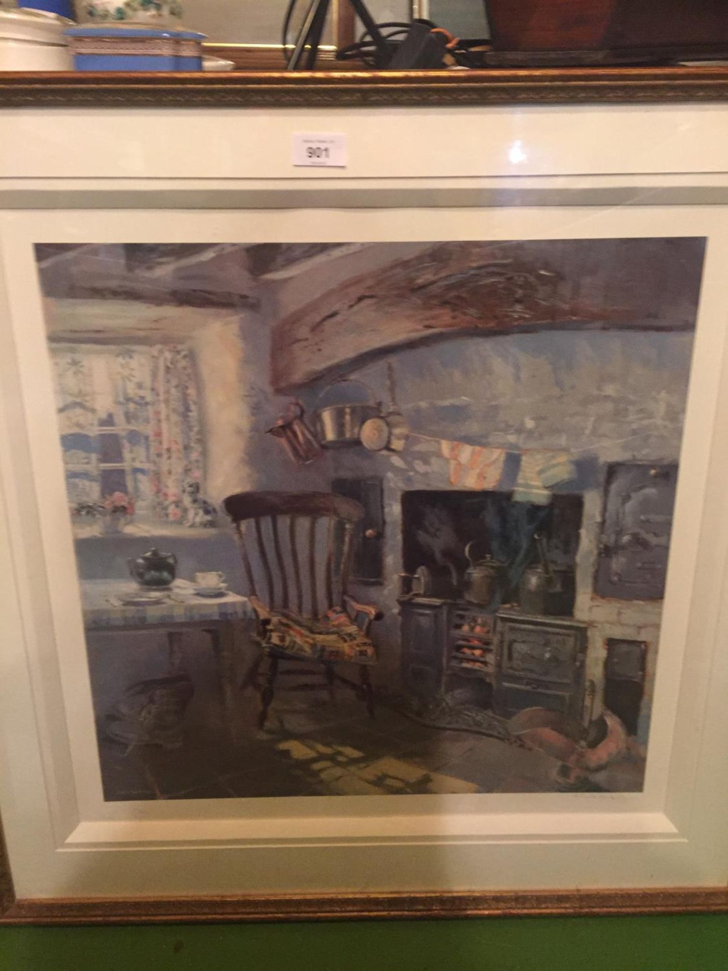 A LARGE LIMITED EDITION PRINT 'COTTAGE KITCHEN' BY KEITH ANDREW NUMBER 91/850 - Image 2 of 3