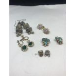 FIVE PAIRS OF EARRINGS TO INCLUDE CLIP ON