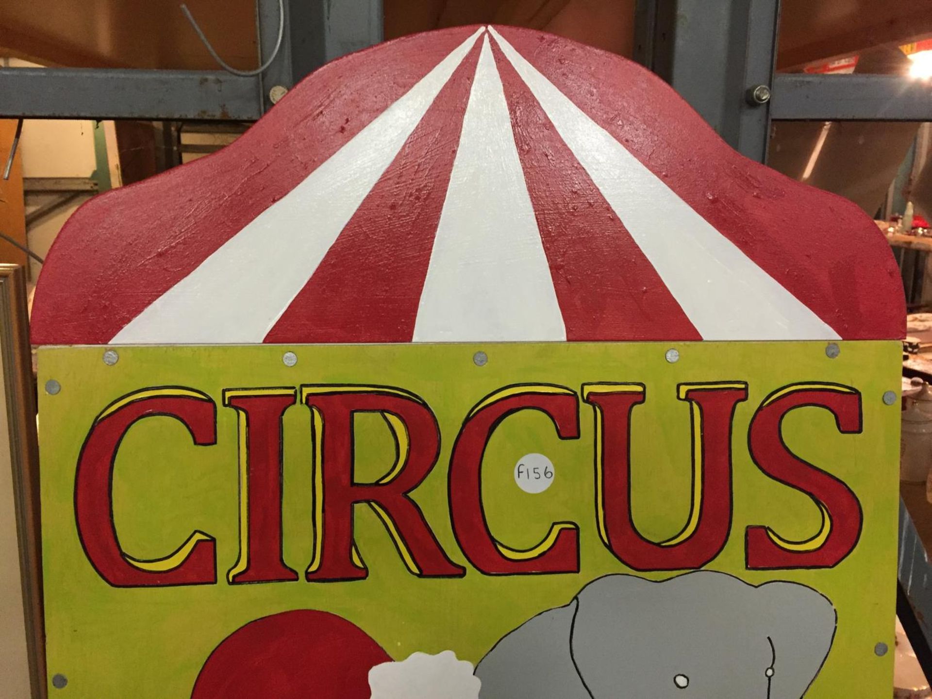 A LARGE HANDPAINTED ON WOOD CIRCUS PICTURE 106 CM X 60 CM - Image 3 of 3