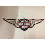 A CAST 'HARLEY-DAVIDSON MOTOR CYCLES' SIGN 39CM WIDTH