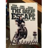 A METAL STEVE McQUEEN IN THE GREAT ESCAPE SIGN