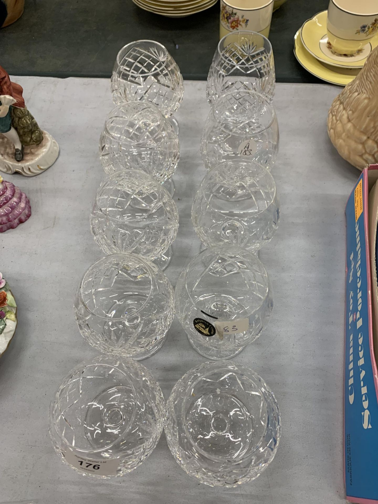 TEN KNIGHTON CRYSTAL BRANDY GLASSES