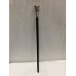 A CHROME TOPPED DRUM MAJORS BATON/WALKING STICK