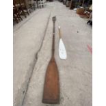TWO VINTAGE BOAT PADDLES
