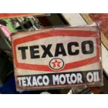 A TEXACO MOTOR OIL METAL SIGN