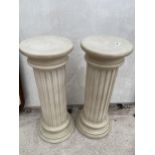 TWO CERAMIC PEDESTAL PLANT STANDS