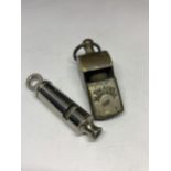 TWO VINTAGE ACME WHISTLES TO INCLUDE THE THUNDERER AND THE CITY