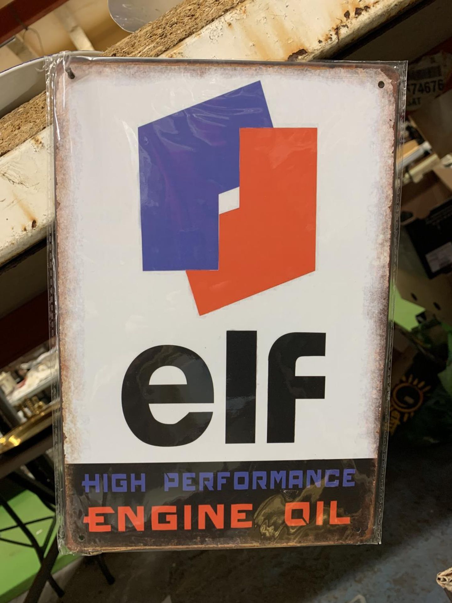 AN ELF ENGINE OIL METAL SIGN