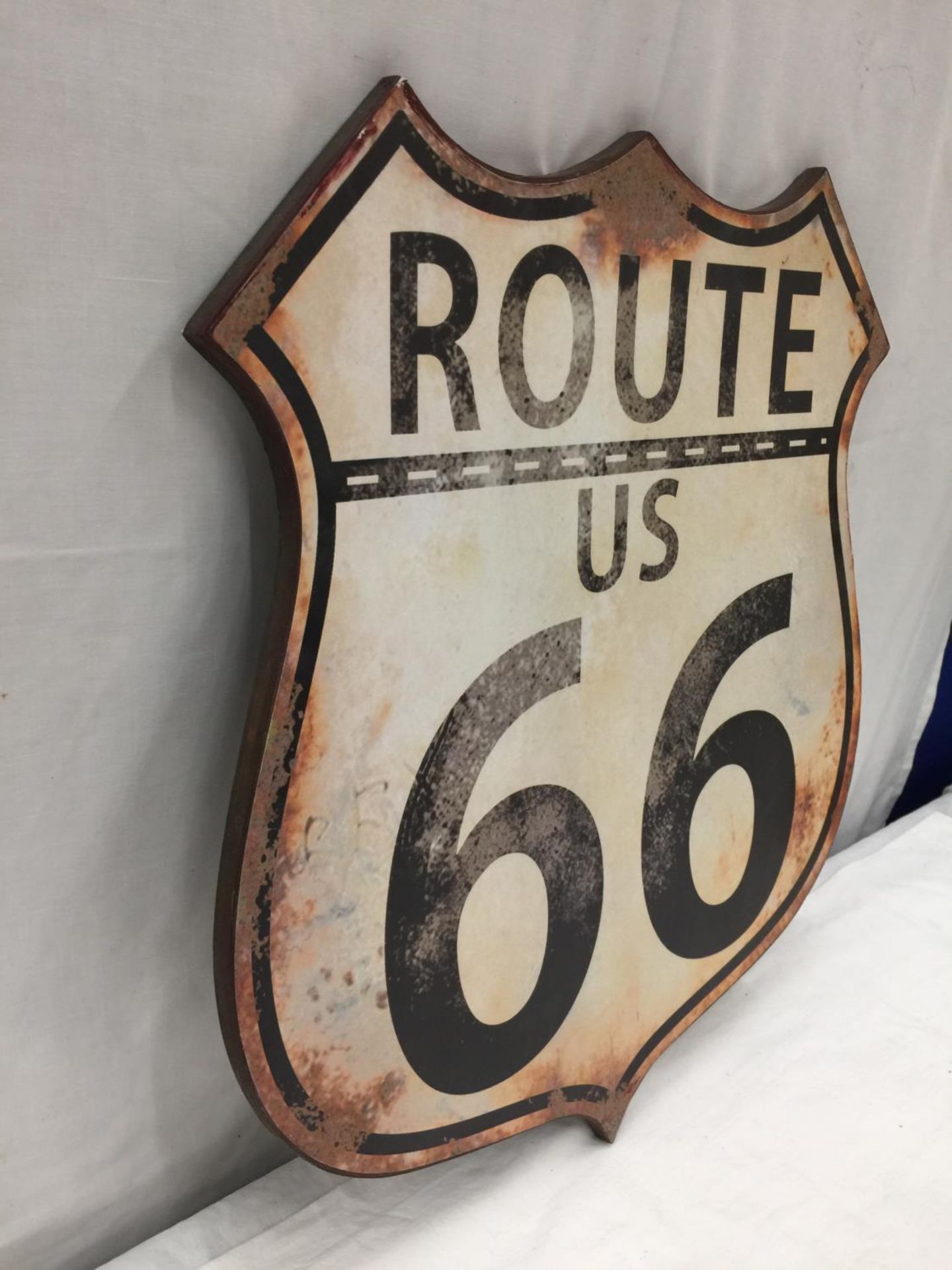 A SHIELD SHAPED ROUTE 66 METAL SIGN 46CM X 52CM - Image 2 of 2