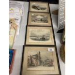 FOUR VINTAGE FRAMED PRINTS OF CORNWALL