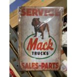 A MACK TRUCKS SERVICE SALE-PARTS METAL SIGN