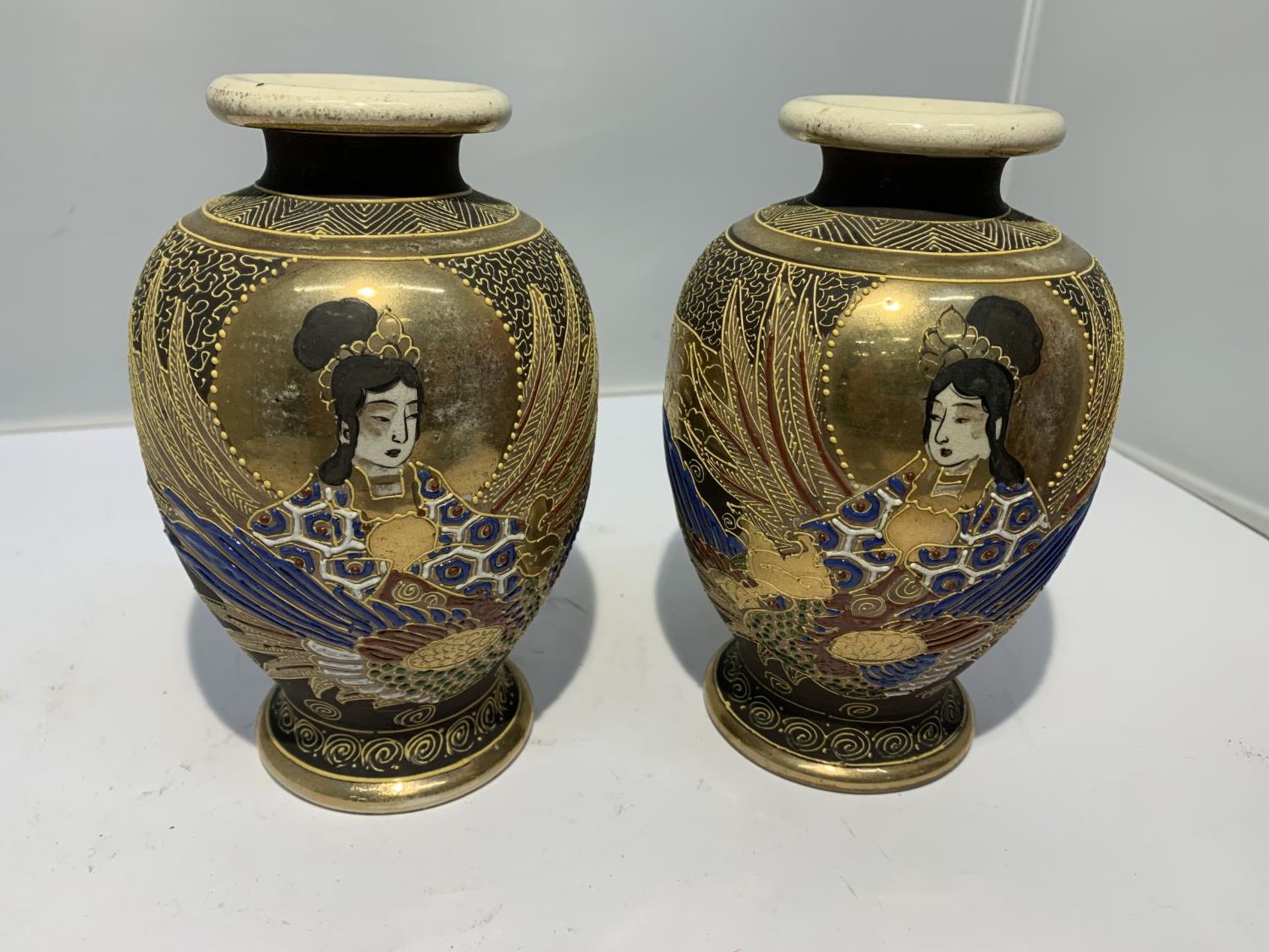 TWO SATSUMA VASES - Image 2 of 4