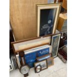 A LARGE ASSORTMENT OF FRAMED PRINTS AND PICTURES