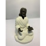 A MINTON BRONZE AND CERAMIC RELIGIOUS FIGURE