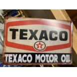 A TEXACO MOTOR OIL METAL SIGN