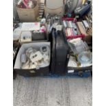 AN ASSORTMENT OF HOUSHOLD CLEARANCE ITEMS TO INCLUDE POTS AND PANS, BOOKS AND CERAMICS ETC