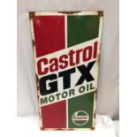 AN ENAMEL CASTROL GTX MOTOR OIL SIGN 60CM X 30CM