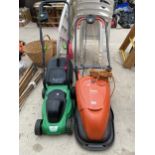 A FLYMO HOVER COMPACT 330 ELECTRIC LAWN MOWER AND A FURTHER GARDENLINE ELECTRIC LAWN MOWER
