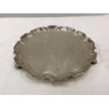 A HALLMARKED LONDON SILVER TRAY GROSS WEIGHT 590 GRAMS