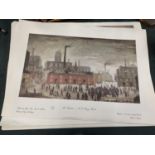 A QUANTITY OF UNFRAMED PRINTS TO INCLUDE 'AN ACCIDENT' BY LOWRY