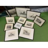 ELEVEN MOUNTED AND FRAMED PRINTS TO INCLUDE PIAZZA SAN LORENZO