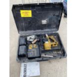 A DEWALT SDS DRILL WITH TWO BATTERIES AND A CHARGER