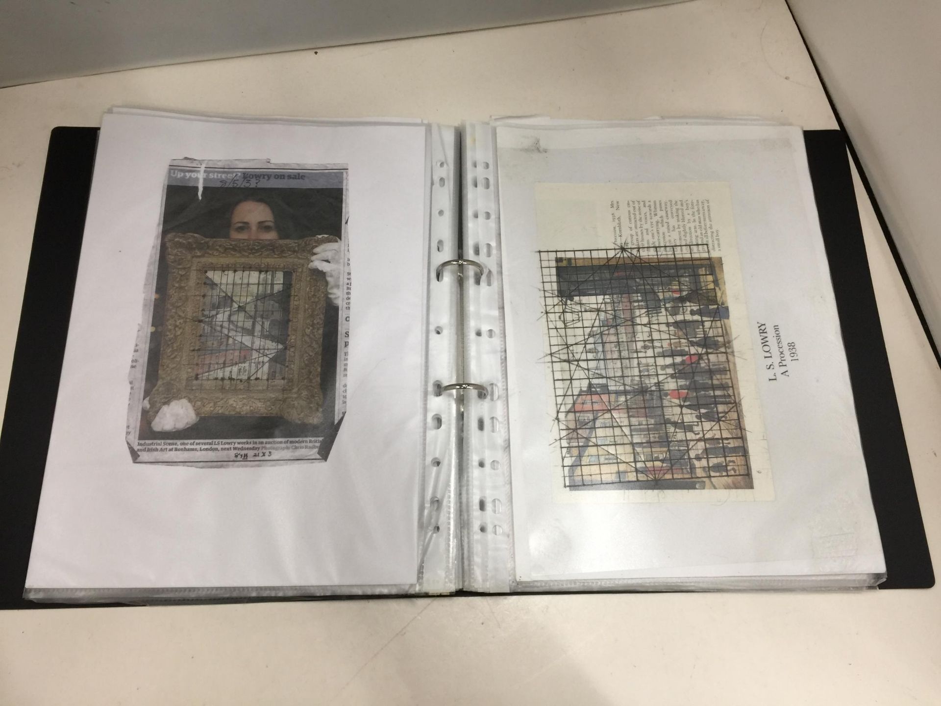 A FOLDER OF 'HIDDEN LOWRY' ITEMS AND DOCUMENTS