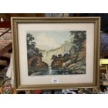 A GILT FRAMED PICTURE 'MILLERS DALE, DERBYSHIRE' SIGNED BY JAMES PRIDDEY