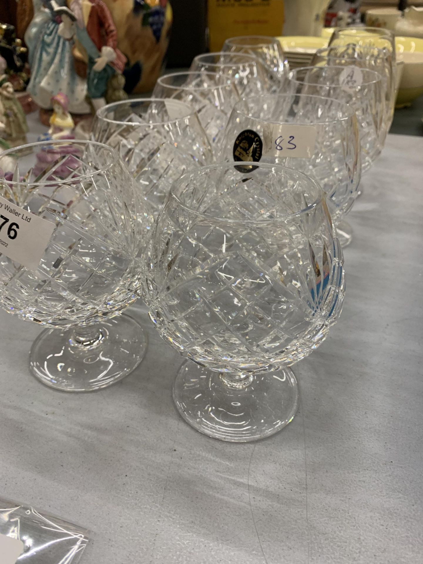 TEN KNIGHTON CRYSTAL BRANDY GLASSES - Image 2 of 3