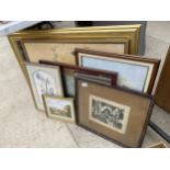 AN ASSORTMENT OF FRAMED PRINTS AND PICTURES