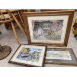 THREE VARIOUS VINTAGE FRAMED PRINTS