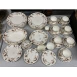 A QUANTITY OF 'ANCESTRAL' BONE CHINA TO INCLUDE CUPS, SAUCERS, PLATES, BOWLS,. CREAM JUG SUGAR