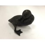 A BRONZE DUCK 10CM HIGH