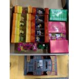 A COLLECTION OF BOXED TETLEY TEA COLLECTABLES AND A ROBOT MONEY BOX