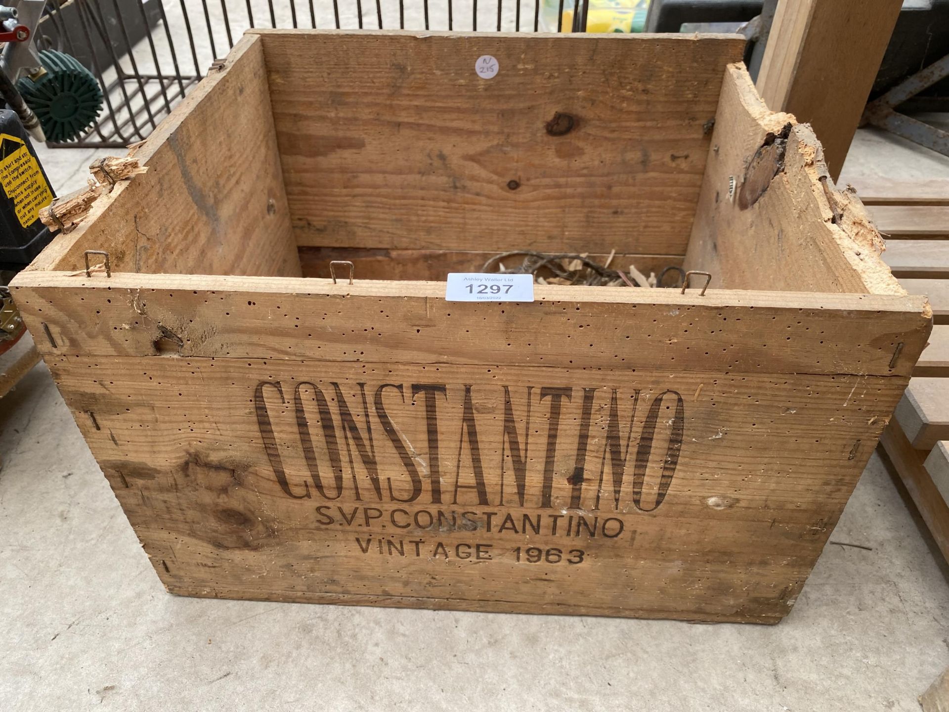 A VINTAGE MONOGRAMED CONSTANTINO WINE BOX