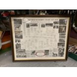 A FRAMED PRINT OF 'THE GREYHOUND DERBY' CHART 1927-2010 SHOWING THE MALE LINESGE OF EVERY WINNER