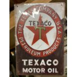 A TEXACO MOTOR OIL METAL SIGN