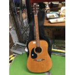AN OLDFIELD ACCOUSTIC GUITAR WITH CASE