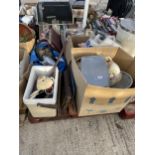 AN ASSORTMENT OF HOUSHOLD CLEARANCE ITEMS TO INCLUDE CERAMICS, VACUUMS AND KITCHEN ITEMS ETC