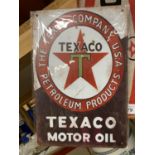 A TEXACO MOTOR OIL WALL SIGN