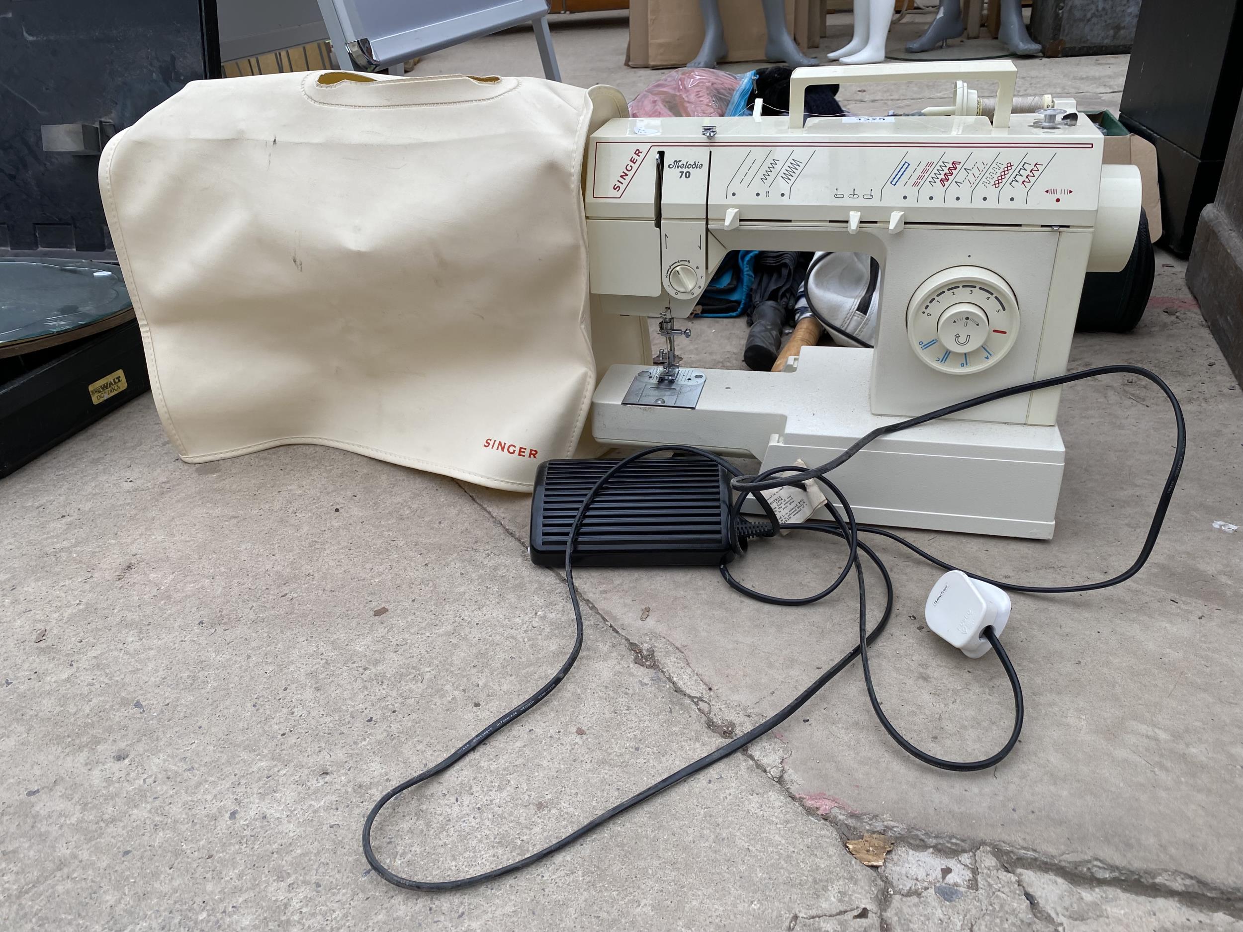 A RETRO SINGER SEWING MACHINE WITH FOOT PEDAL - Image 3 of 3