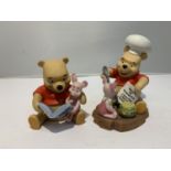 TWO DISNEY POOH AND FRIENDS CERAMIC FIGURES OF POOH AND PIGLET