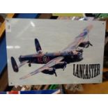 A METAL LANCASTER BOMBER SIGN