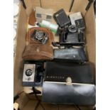 A QUANTITY OF VINTAGE CAMERAS TO INCLUDE, POLAROID SQUARE SHOOTER, ZEISS IKON COMPUR-RAPID, SONY