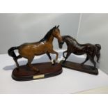 A ROYAL DOULTON SPIRIT OF THE WIND FIGURE ON PLINTH AND A SECOND HORSE FIGURE