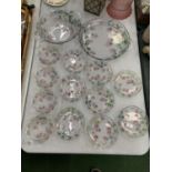 A COLLECTION OF MIKASA CRYSTAL WALTHER GLAS EMBOSSED WITH A PINK AND GREEN STRAWBERRY DESIGN TO