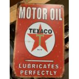 A TEXACO MOTOR OIL METAL SIGN