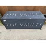 A LARGE 'THE VAULTS' SIGN (L:130CM D:50CM W:50CM)