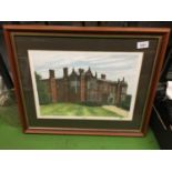 A FRAMED PRINT OF ARLEY HALL SIGNED LIMITED EDITION 3/100